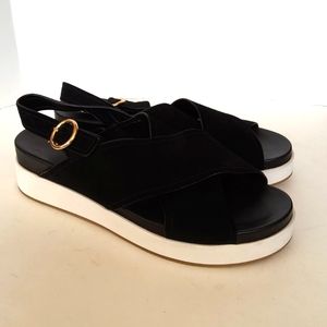 Via Spiga black Delila suede leather criss -cross sandals